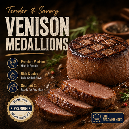 🦌 Cooked wild venison tenderloin - 100% grass-fed wild game-Bestseller