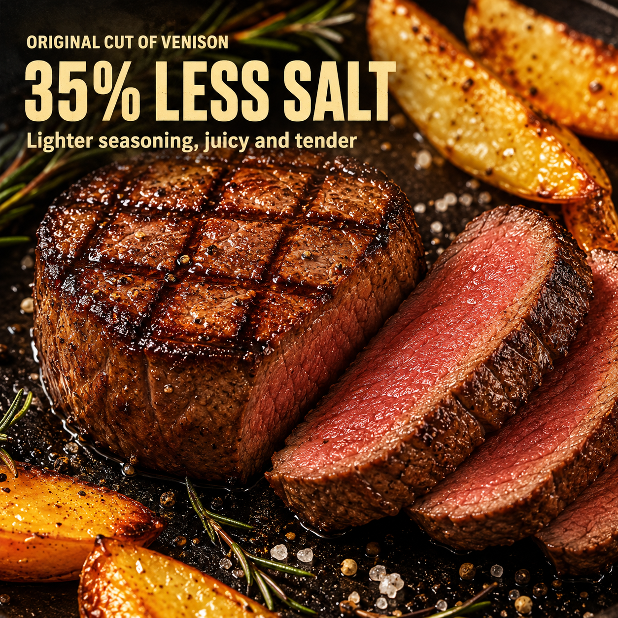 🦌 Cooked wild venison tenderloin - 100% grass-fed wild game-Bestseller