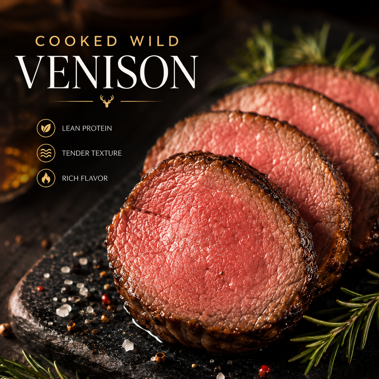 🦌 Cooked wild venison tenderloin -Bestseller